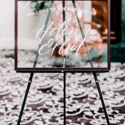 Wispy Letters - Welcome sign on acrylic