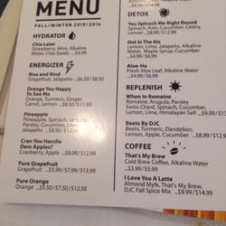 Drink Juice - Fall/Winter 2015/2016 menu