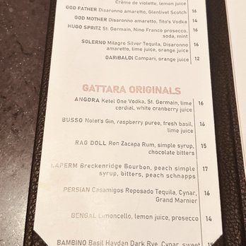Gattara - Cocktail menu - Italian Near Me - Denver, Colorado