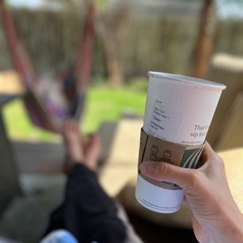 Starbucks - Me back on my deck after my super speedy coffee service - Coffee & Tea Near Me - Austin, Texas