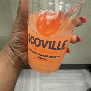 Scoville Hot Chicken - Fresh Strawberry Lemonade was good! - Burgers Near Me - Atlanta, Georgia