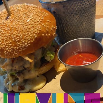 Whiskey Cake - O.M.G. Burger with fries - New American Near Me - Irving, Texas