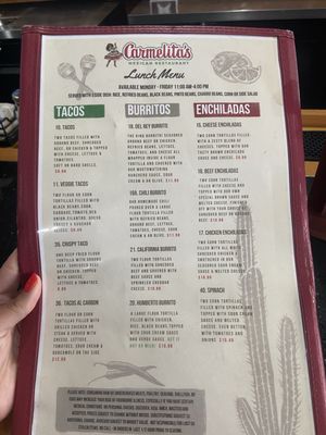 Menu photo 4 Carmelita's Mexican Restaurant Pinellas Park, FL Menu photo 4 Carmelita's Mexican Restaurant Pinellas Park, FL