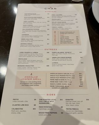 Menu photo 8 Char Albuquerque, NM