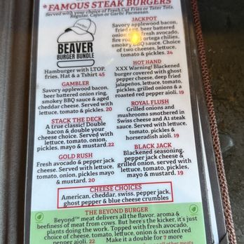 Lucky Beaver Bar & Burger - Menu 08 08 2025 - Sports Bars Near Me - Stateline, Nevada