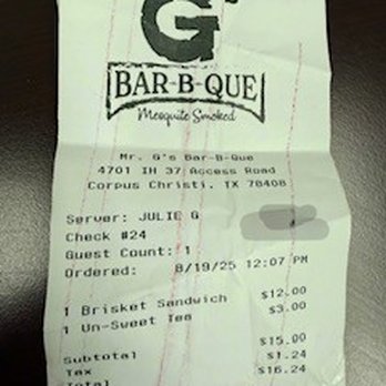 Mr G's Bar-B-Que Logo