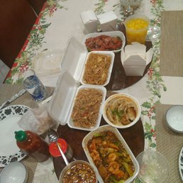 Hot and sour soup, shrimp in garlic sauce, chicken friedrice, shrimp lomein, dumplings chili oil, egg drop soup, sesame chicken
