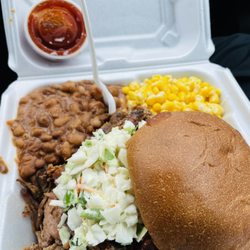 D&K BBQ - Pulled brisket sandwich. Portions are super big.