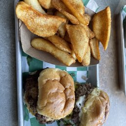 The deluxe mexi, the popper, and cajun fries. The deluxe mexi, the popper, and cajun fries.