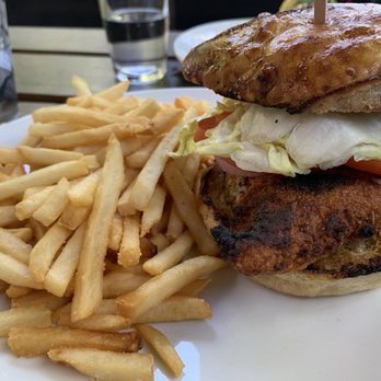 Sibling by Pushkin's - Chicken burger, fried with fries. - New American Near Me - Sacramento, California Sibling by Pushkin's - Chicken burger, fried with fries. - New American Near Me - Sacramento, California