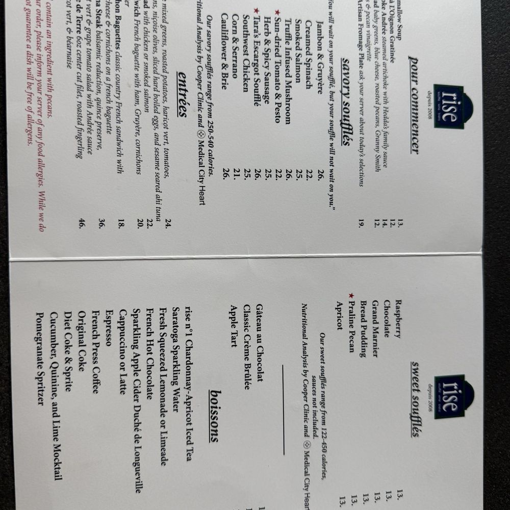 rise soufflé - Dallas - Menu - French Near Me - Dallas, Texas rise soufflé - Dallas - Menu - French Near Me - Dallas, Texas