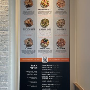 Piada Italian Street Food - Menu in the restaurant's wall. - Italian Near Me - Euless, Texas Piada Italian Street Food - Menu in the restaurant's wall. - Italian Near Me - Euless, Texas