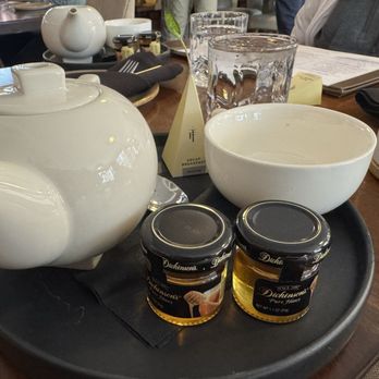 SaltRock Southwest Kitchen - hot tea served with honey - New American Near Me - Sedona, Arizona