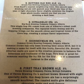 Bear Street Tavern - Flight beers (5-8) - Pizza Near Me - Banff, Alberta