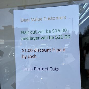 Lisa's Perfect Cuts - Price Increase - Hair Salons Near Me - Sunnyvale, California Lisa's Perfect Cuts - Price Increase - Hair Salons Near Me - Sunnyvale, California