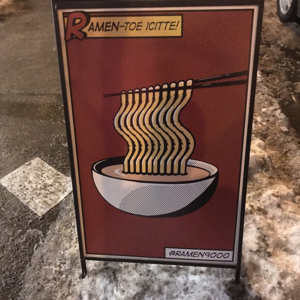 Ramen 9000 - a sign with a bowl of noodles - Ramen Near Me - Montreal, Quebec Ramen 9000 - a sign with a bowl of noodles - Ramen Near Me - Montreal, Quebec