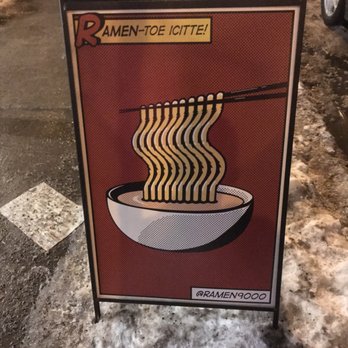 Ramen 9000 - a sign with a bowl of noodles - Ramen Near Me - Montreal, Quebec