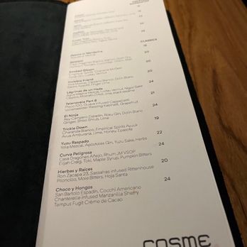 Cosme - Drinks - Mexican Near Me - New York, New York Cosme - Drinks - Mexican Near Me - New York, New York