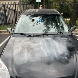 Sun damage and a little bit of misuse of compound wax on hood and roof. Sun damage and a little bit of misuse of compound wax on hood and roof.