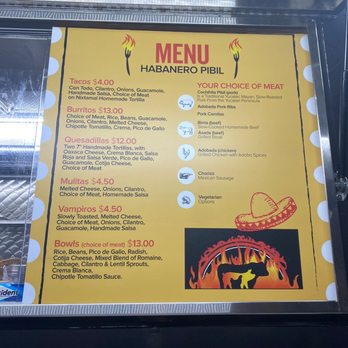 Habanero Pibil - Menu - Food Trucks Near Me - New York, New York Habanero Pibil - Menu - Food Trucks Near Me - New York, New York