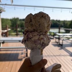 Top: peanut butter truffle Bottom: blueberry pie