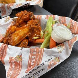 Super Burgers - The Buffalo Wings were absolutely incredible!!! Bursting with Flavor!!