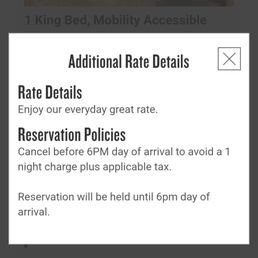 Additional rate details say nothing about the price being an online only price or any sort of discount