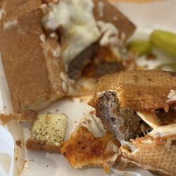 Temecula Pizza Company - What's left of a super large meatball sandwich