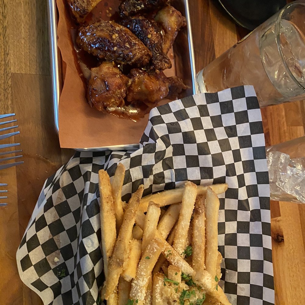 The Backyard - Hot honey garlic wings and truffle fries - American Near Me - Seabrook, Texas The Backyard - Hot honey garlic wings and truffle fries - American Near Me - Seabrook, Texas