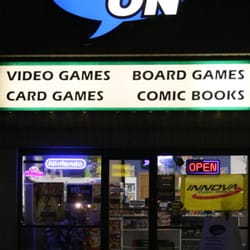 Game On - View of the store at night.