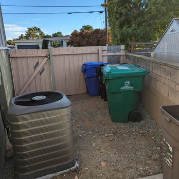 DCC Construction - Before - side yard with dirt and old fence, gate difficult to open - Masonry/Concrete Near Me - National City, California