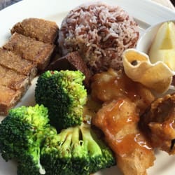 Water Drop Vege Cafe - Vegan signature rice plate.