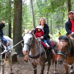 Icicle Outfitter & Guides - 2 mile guided trails rides for all ages; under 6 yrs ride double with adult.