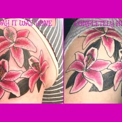 Wonderland Tattoo Studio - The day it was done vs. healed. :)