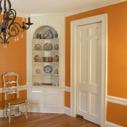 Barbara Clare Color Design - Spicy orange dining room in traditional home