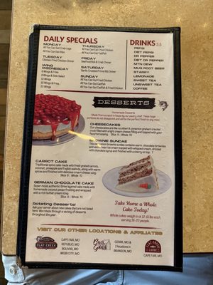 Menu photo 7 Flat Creek Republic, MO