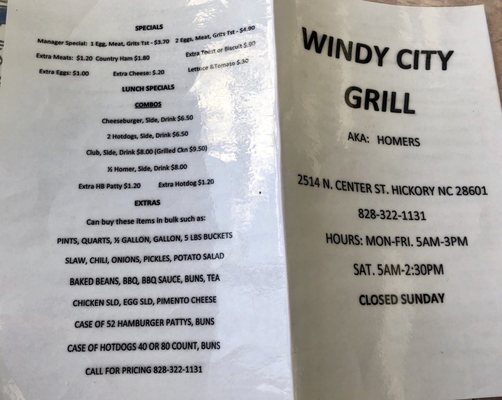 Menu photo 1 Windy City Grill Hickory, NC