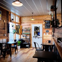 Sly Fox Coffeehouse - Inside the train car looking from the back