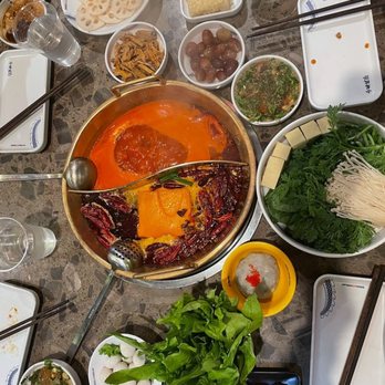 Shoo Loong Kan - the full platter - Hot Pot Near Me - Flushing, New York