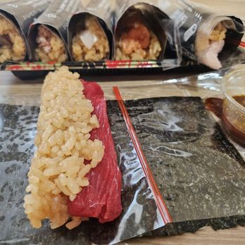 Hand Roll Factory - Blue fin tuna roll - part of the 6 hand rolls for lunch. - Sushi Bars Near Me - Yorba Linda, California Hand Roll Factory - Blue fin tuna roll - part of the 6 hand rolls for lunch. - Sushi Bars Near Me - Yorba Linda, California