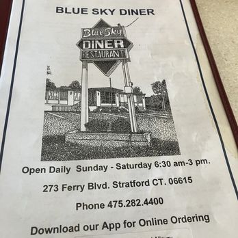 Blue Sky Diner - Menu - Diners Near Me - Stratford, Connecticut Blue Sky Diner - Menu - Diners Near Me - Stratford, Connecticut