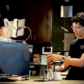 Jitterz Coffee Bar - Gage making the most delicious drinks, and making an outsider feel welcome 2000miles from home. - Coffee & Tea Near Me - Mission, Texas