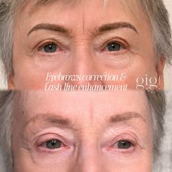 Eyebrows correction and lash line enhancement microblading in San Mateo downtown