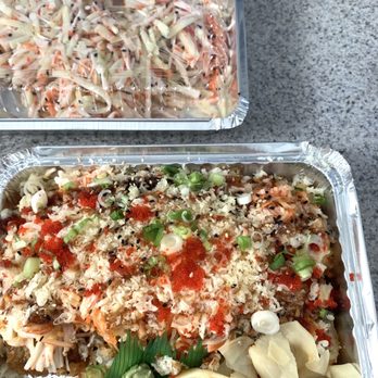 Sushi Island - Kani Salad and Volcano (Giant Roll) - Sushi Bars Near Me - Elmhurst, New York Sushi Island - Kani Salad and Volcano (Giant Roll) - Sushi Bars Near Me - Elmhurst, New York