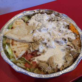 The Halal Guys - Regular sized Halal Classic (chicken and gyro) with white sauce! - Halal Near Me - Costa Mesa, California The Halal Guys - Regular sized Halal Classic (chicken and gyro) with white sauce! - Halal Near Me - Costa Mesa, California