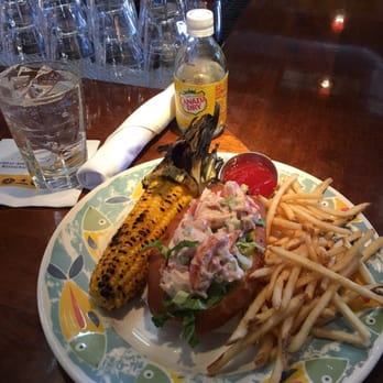 Coastal Flats - Lobster Roll with fries me grilled corn. - Seafood Near Me - Fairfax, Virginia