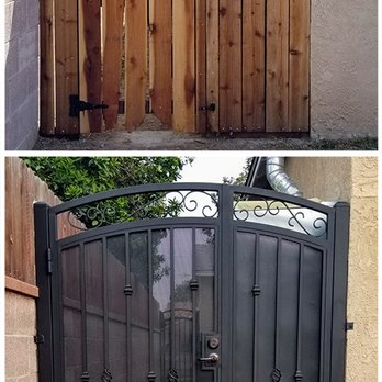 King Custom Gates - Top (before), bottom (after). - Fences & Gates Near Me - Santa Fe Springs, California King Custom Gates - Top (before), bottom (after). - Fences & Gates Near Me - Santa Fe Springs, California