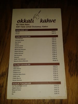 Menu photo 8 Okkalı Kahve Istanbul, 34 Menu photo 8 Okkalı Kahve Istanbul, 34