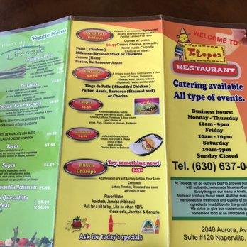 Totopos - Menu front cover - Mexican Near Me - Naperville, Illinois Totopos - Menu front cover - Mexican Near Me - Naperville, Illinois