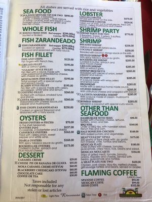 Menu photo 2 Restaurant Bar la Costa Marinera Mazatlán, SIN